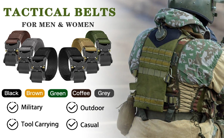 Heavy Duty OEM ODM Adjustable Custom Belt Combat Outdoor Nylon Polyester Webbing Tactical Mil Style Belts